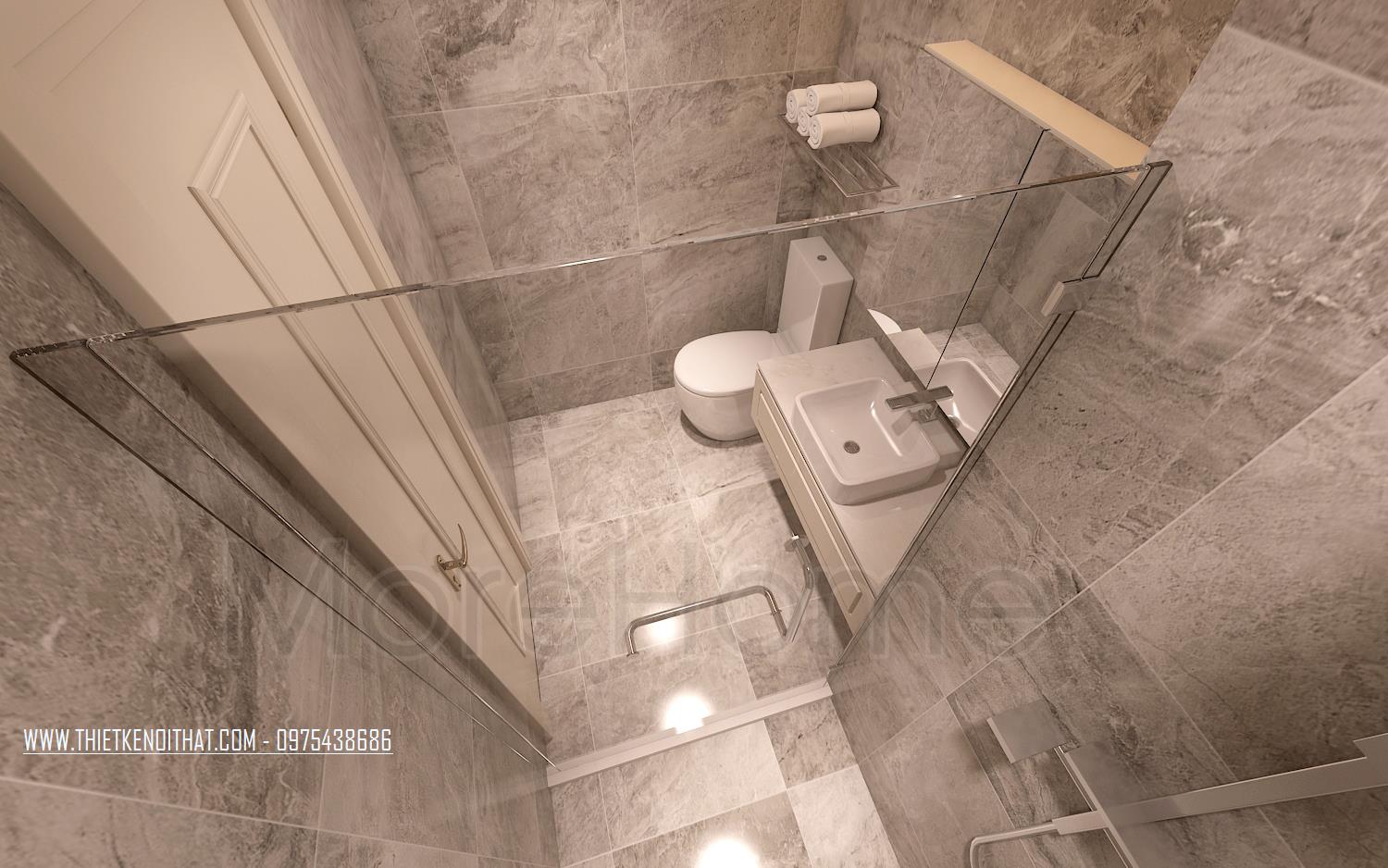 Vách kính phòng tắm Vinhomes Nguyễn Chí Thanh