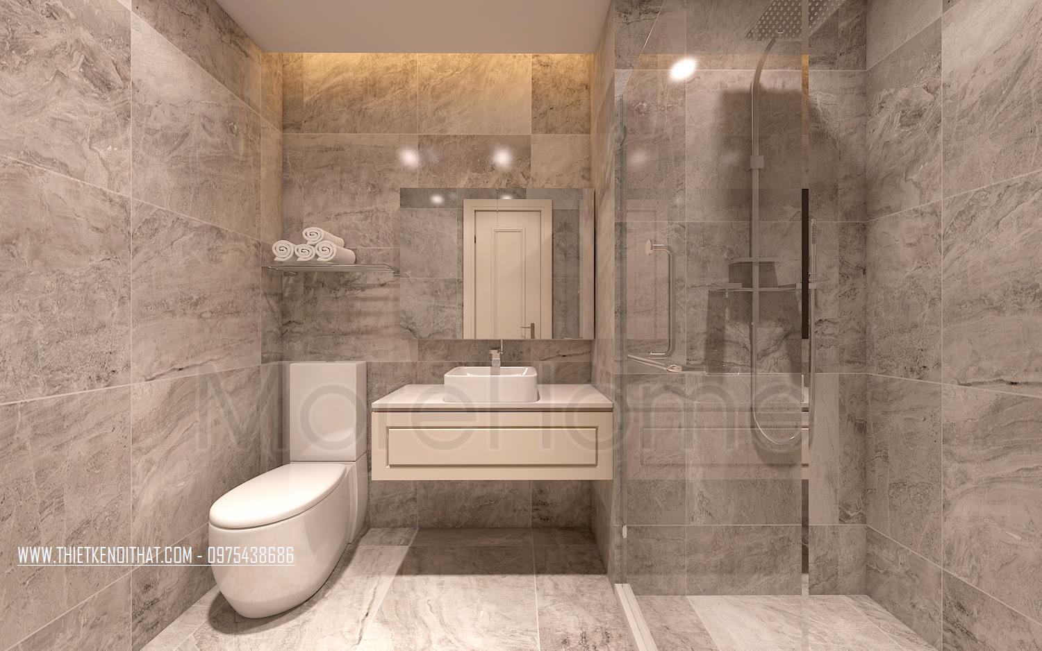 Vách kính phòng tắm Vinhomes Nguyễn Chí Thanh